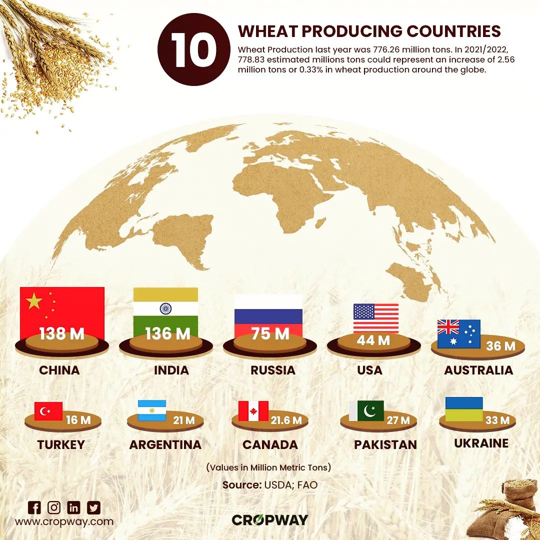 Wheat Producing Countries CROPWAY